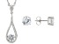 White Cubic Zirconia Rhodium Over Sterling Silver Pendant With Chain and Earrings 7.58ctw