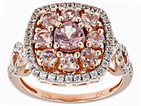 Pink Color Shift Garnet 18k rose gold over silver ring