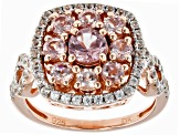 Pink Color Shift Garnet 18k rose gold over silver ring - DOCR741 | JTV.com