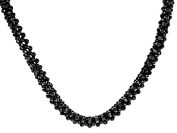 Picture of Black Spinel Sterling Silver Beaded Necklace