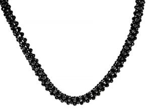 Black Spinel Sterling Silver Beaded Necklace