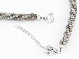 Gray Labradorite Sterling Silver Bead Necklace