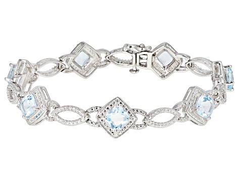 Blue Glacier Topaz™ Rhodium Over Brass Jewelry Set 5.01ctw