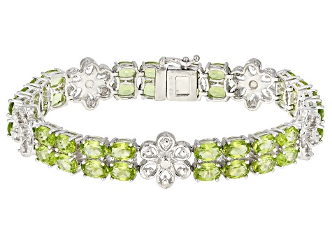 00ctw rhodium peridot bracelet silver jtv