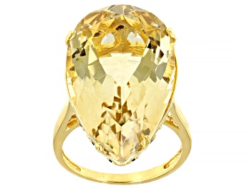 Picture of Yellow Citrine 18k Yellow Gold Over Sterling Silver Ring 17.26ctw