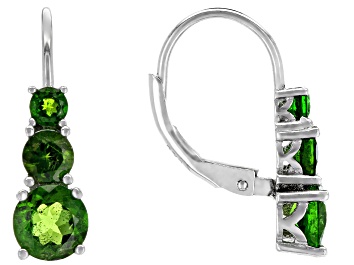 Picture of Chrome Diopside Rhodium Over Silver Earrings 2.63ctw