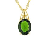 Chrome Diopside 18k Yellow Gold Over Sterling Silver Pendant with Chain 2.70ct