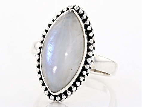 Rainbow Moonstone Sterling Silver Ring