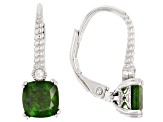 Green Chrome Diopside Rhodium Over Silver Earrings 2.03ctw