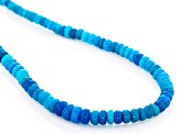 Paraiba Blue Color Opal Strand Silver Necklace 27.00ctw
