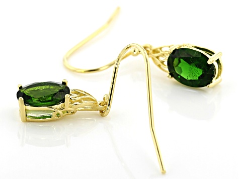 Green Chrome Diopside 18k Yellow Gold Over Sterling Silver Earrings 2.50ctw