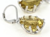 Citrine Rhodium Over Sterling Silver Earrings 14.00ctw