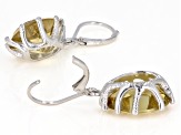 Citrine Rhodium Over Sterling Silver Earrings 14.00ctw