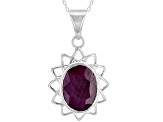 Red Ruby Sterling Silver Pendant With Chain 7.35ctw