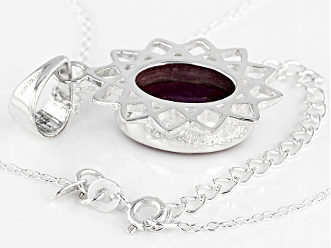 Red Ruby Sterling Silver Pendant With Chain 7.35ctw
