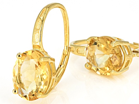 Yellow Citrine 18k Yellow Gold Over Sterling Silver Earrings 4.00ctw