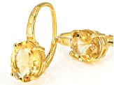 Yellow Citrine 18k Yellow Gold Over Sterling Silver Earrings 4.00ctw