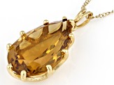 Citrine 18K Yellow Gold Over Sterling Silver Pendant with Chain 17.00ct