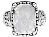 Rainbow Moonstone Sterling Silver Solitaire Ring
