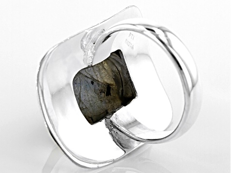 Gray Labradorite Sterling Silver Solitaire Ring