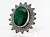 Green Beryl Solitaire Sterling Silver Ring
