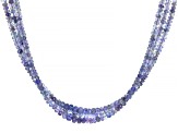 Tanzanite Bead Sterling Silver Necklace 185.00ctw