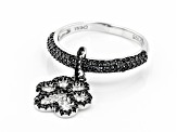 Black Spinel Rhodium Over Sterling Silver Ring 0.99ctw