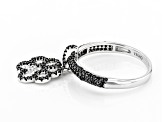 Black Spinel Rhodium Over Sterling Silver Ring 0.99ctw