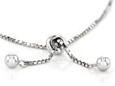 Black Spinel Rhodium Over Sterling Silver Adjustable Love Bracelet 1.54ctw