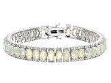 Ethiopian Opal Rhodium Over Sterling Silver Bracelet 13.11ctw