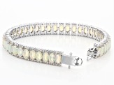 Ethiopian Opal Rhodium Over Sterling Silver Bracelet 13.11ctw