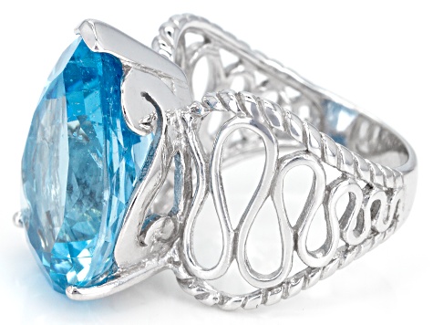 おすすめ Blue Glacier Topaz™ Rhodium Over Sterling Silver Ring 16.00 バッグ