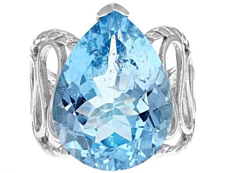 【送料無料/即納】  Glacier Blue Topaz™ 16.00 Ring Silver Sterling Over Rhodium バッグ