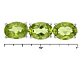 Green Peridot Rhodium Over Sterling Silver Necklace 38.40ctw