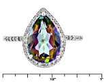 Multi-Color Quartz Rhodium Over Sterling Silver Ring 3.78ctw