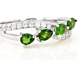Green Chrome Diopside Rhodium Over Sterling Silver Ring 1.00ctw