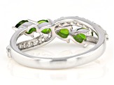 Green Chrome Diopside Rhodium Over Sterling Silver Ring 1.00ctw