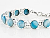 Blue Larimar Sterling Silver Bracelet