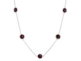 Red Ruby Rhodium Over Sterling Silver Station Necklace 17.00ctw