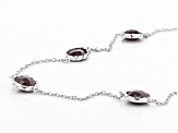 Red Ruby Rhodium Over Sterling Silver Station Necklace 17.00ctw