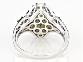 Green Chrome Diopside Rhodium Over Sterling Silver Ring 1.93ctw