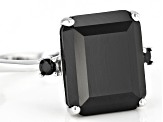 Black Spinel Rhodium Over Sterling Silver Ring 3.75ctw