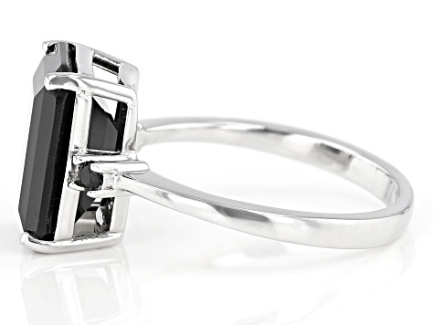 Black Spinel Rhodium Over Sterling Silver Ring 3.75ctw