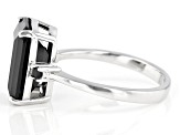 Black Spinel Rhodium Over Sterling Silver Ring 3.75ctw