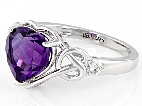Purple Brazilian Amethyst Rhodium Over Sterling Silver Ring 2.45ctw
