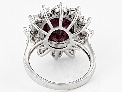 Red Ruby Rhodium Over Sterling Silver Ring 5.05ctw