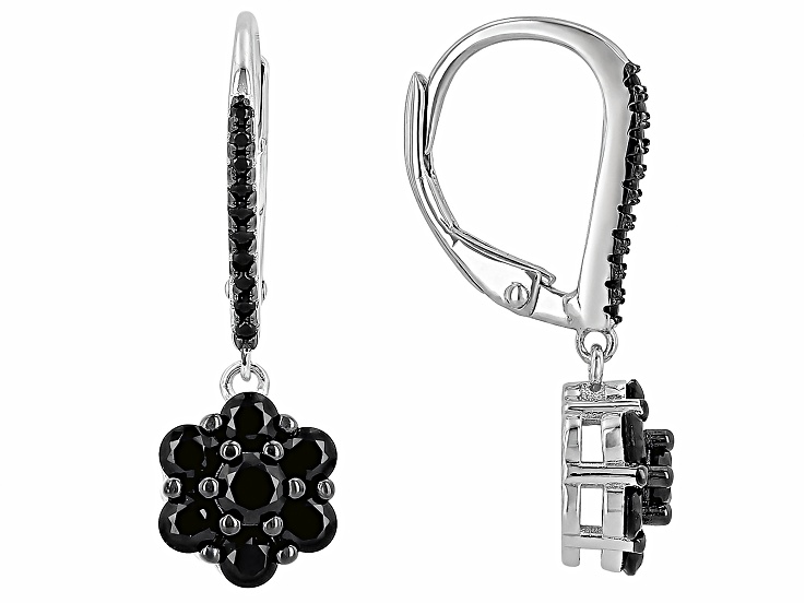 【BLACKPURPLE】[BLACKLABEL] Tiamo Love Crystal Earring Black diamond crystal ear jacket earrings - as seen on