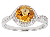 Yellow Brazilian Citrine Sterling Silver Ring 2.02ctw
