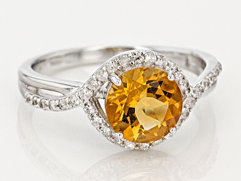 Yellow Brazilian Citrine Sterling Silver Ring 2.02ctw