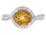 Yellow Brazilian Citrine Sterling Silver Ring 2.02ctw